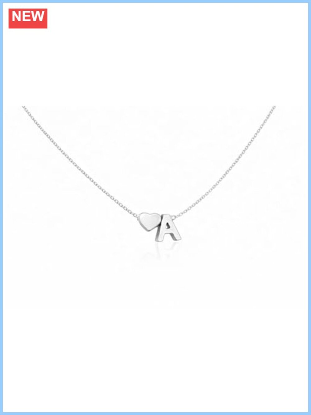 14K Gold Plated Dainty Initial Heart Necklace, Layering Jewelry Gift for Women